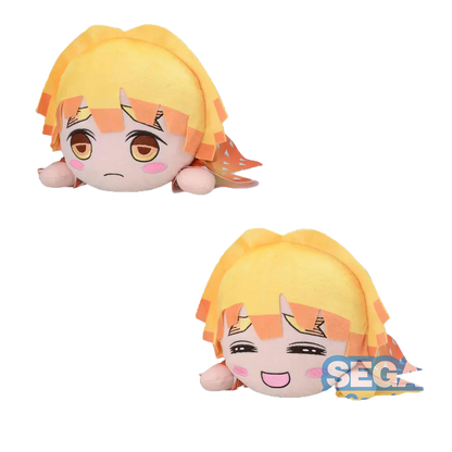 Demon Slayer Kimetsu no Yaiba Lying Plush Doll, Cute Anime Character Stuffed Pillow Plushie, Tanjiro Nezuko Zenitsu Inosuke Giyuu Shinobu Soft Toy, Anime Collectible Plush Gift for Fans