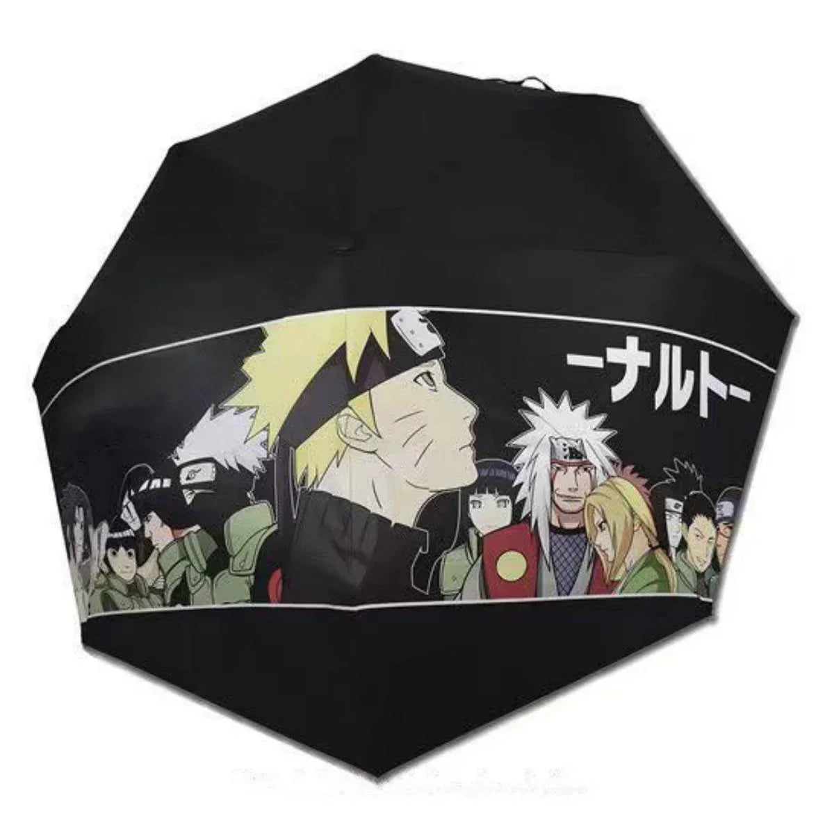 Naruto Anime Folding Umbrella, Akatsuki Red Cloud Pattern Windproof Rain Sun Umbrella, Anti-UV Portable Foldable Parasol, Cosplay Merch Gift for Naruto Fans