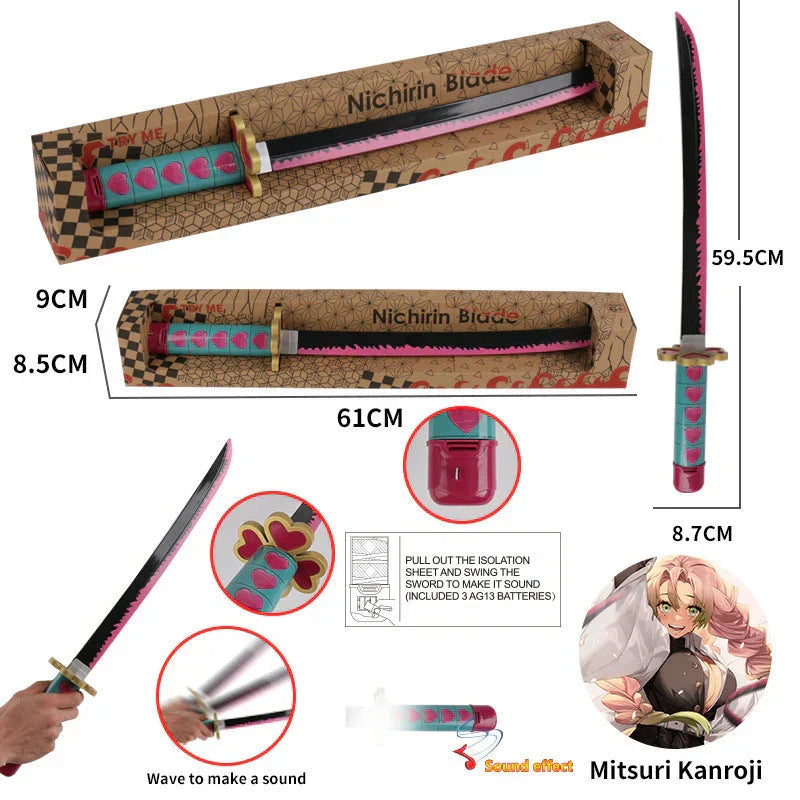 Demon Slayer Mini Nichirin Sword Metal Replica, Kimetsu No Yaiba Hashira Katana Model with Scabbard, Anime Weapon Collection Desk Ornament, Mini Katana Toy Gift for Demon Slayer Fans