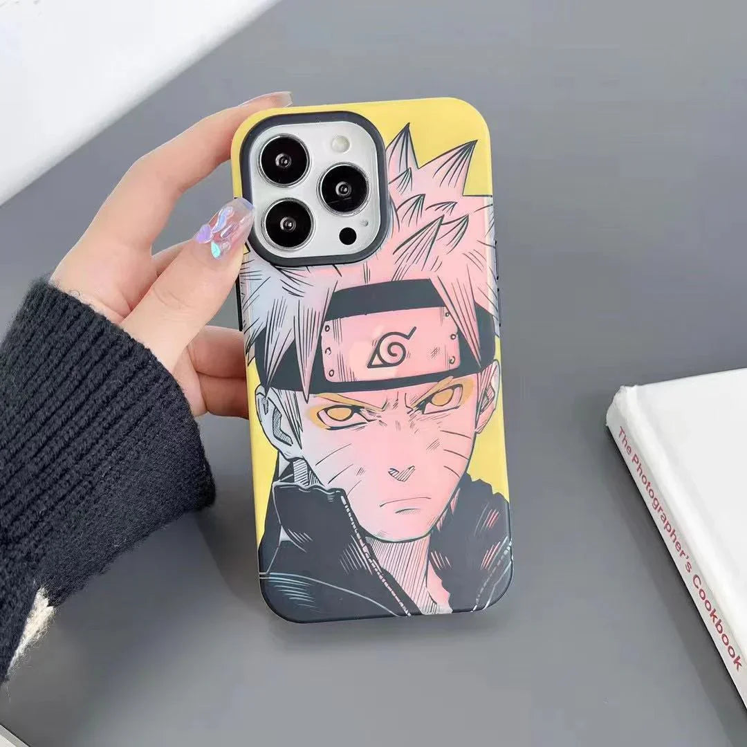 Naruto Anime Phone Case, Manga Sketch Style Protective Case for iPhone, Naruto Uzumaki Kakashi Pain Printed Soft TPU Phone Cover, Shockproof Slim Anime Phone Shell, Naruto Anime Fan Gift for iPhone