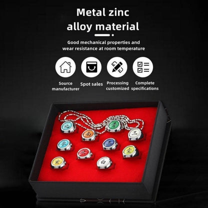Naruto Akatsuki Rings Set 10 Pcs, Anime Cosplay Metal Rings with Necklace Chain, Akatsuki Member Symbol Ring Collection Gift Box, Costume Accessory for Naruto Fans