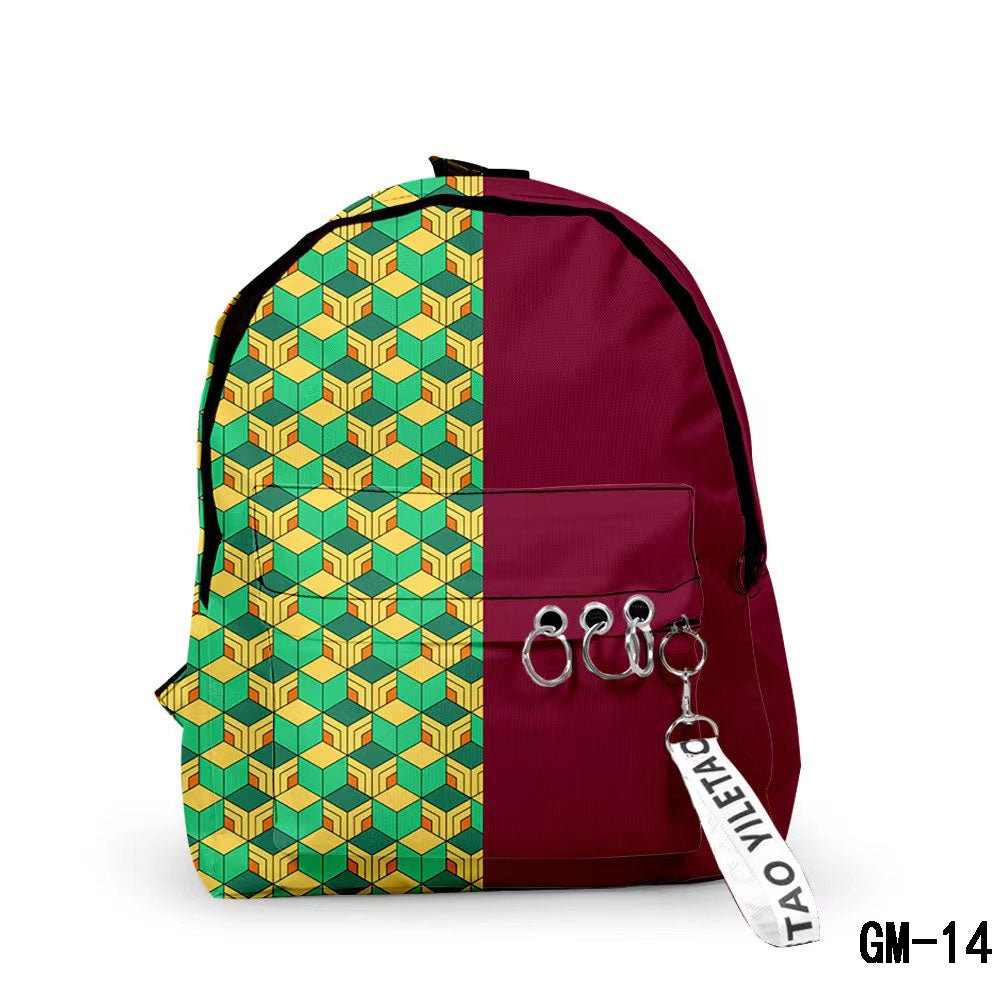 Demon Slayer Anime Backpack, Multi Styles Tanjiro Nezuko Zenitsu Rengoku Printed School Backpack, Lightweight Casual Daypack, Demon Slayer Merch Bookbag Gift for Teens Anime Fans