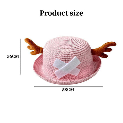 One Piece Tony Tony Chopper Cosplay Straw Hat, Anime Chopper Antler Bucket Hat, Multicolor Summer Sun Hat, Anime Costume Accessory Gift for One Piece Fans