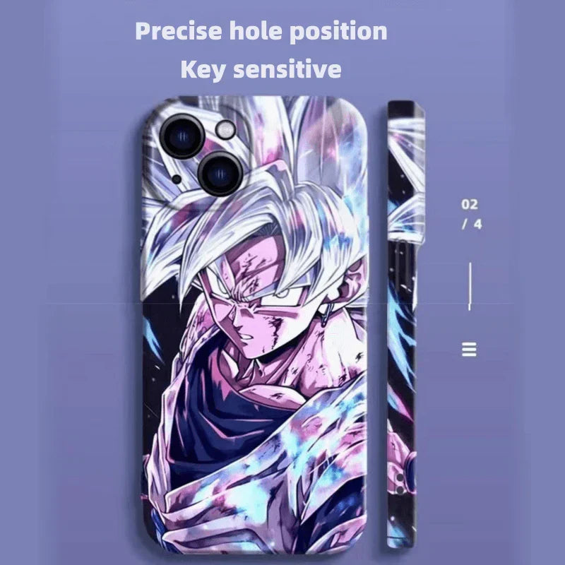 Dragon Ball Z Anime Phone Case for iPhone, Ultra Instinct Goku Vegeta Broly Character Print Protective Cover, DBZ Cool Manga Shockproof Film Phone Shell for iPhone Series Anime Fans