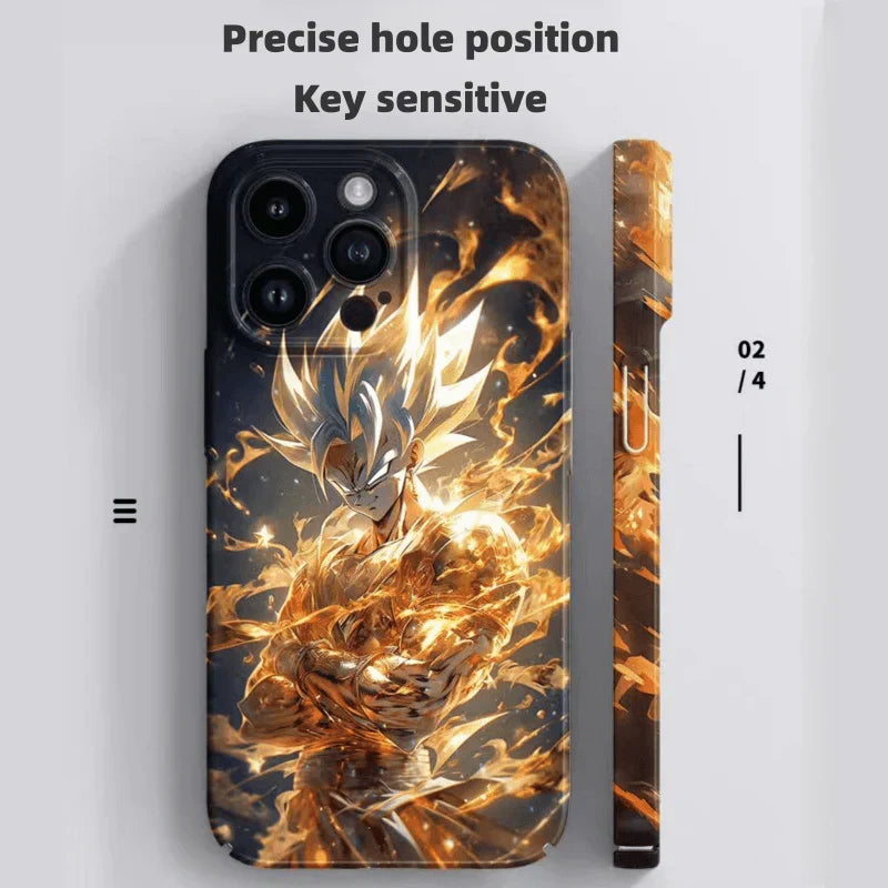 Dragon Ball Z Anime Phone Case for iPhone, Ultra Instinct Goku Vegeta Broly Character Print Protective Cover, DBZ Cool Manga Shockproof Film Phone Shell for iPhone Series Anime Fans