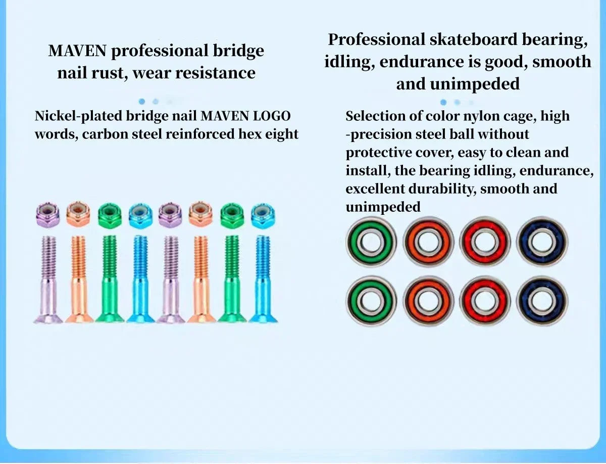 Naruto Anime Complete Skateboard, 7-Layer Maple Wood Deck Anime Character Graphic Standard Trick Skateboard, Fully Assembled Skate Board for Beginners Teens Adults, Anime Fan Gift