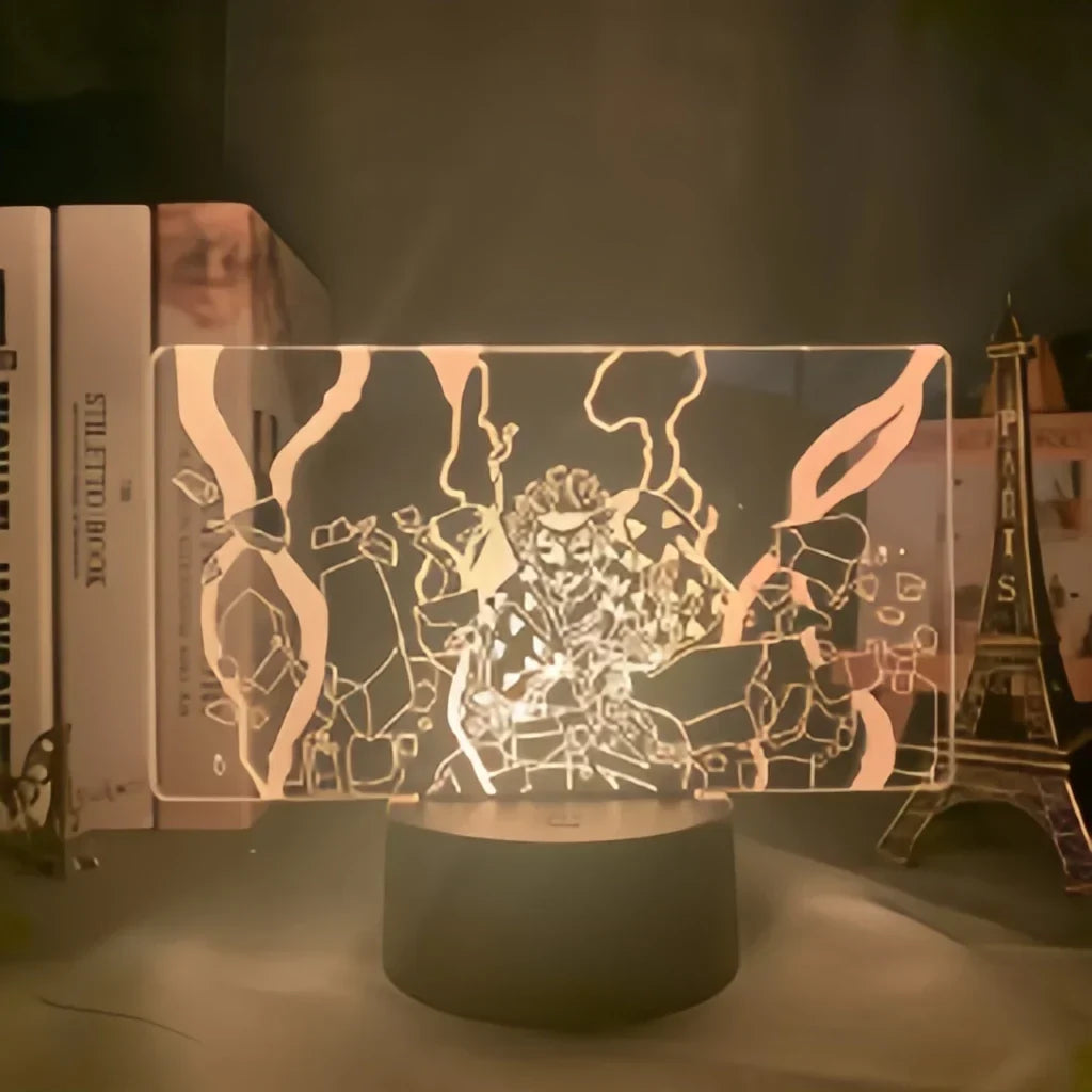 Demon Slayer 3D Illusion LED Night Light, Kimetsu No Yaiba Anime Character Table Lamp, Touch Control 7 Color Changing Acrylic Night Lamp, Bedroom Desktop Decor Birthday Gift for Demon Slayer Fans