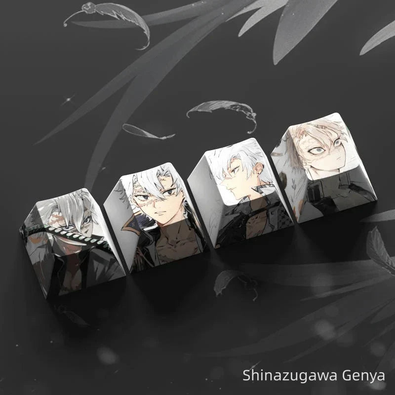 Demon Slayer Anime 1U Custom Keycap, 5-Sided Dye Sublimation PBT Keycap, Cherry MX Profile Artisan Character Keycaps, Replacement Key Cap for MX Switch Mechanical Keyboard, Anime Gaming Decor Fan Gift