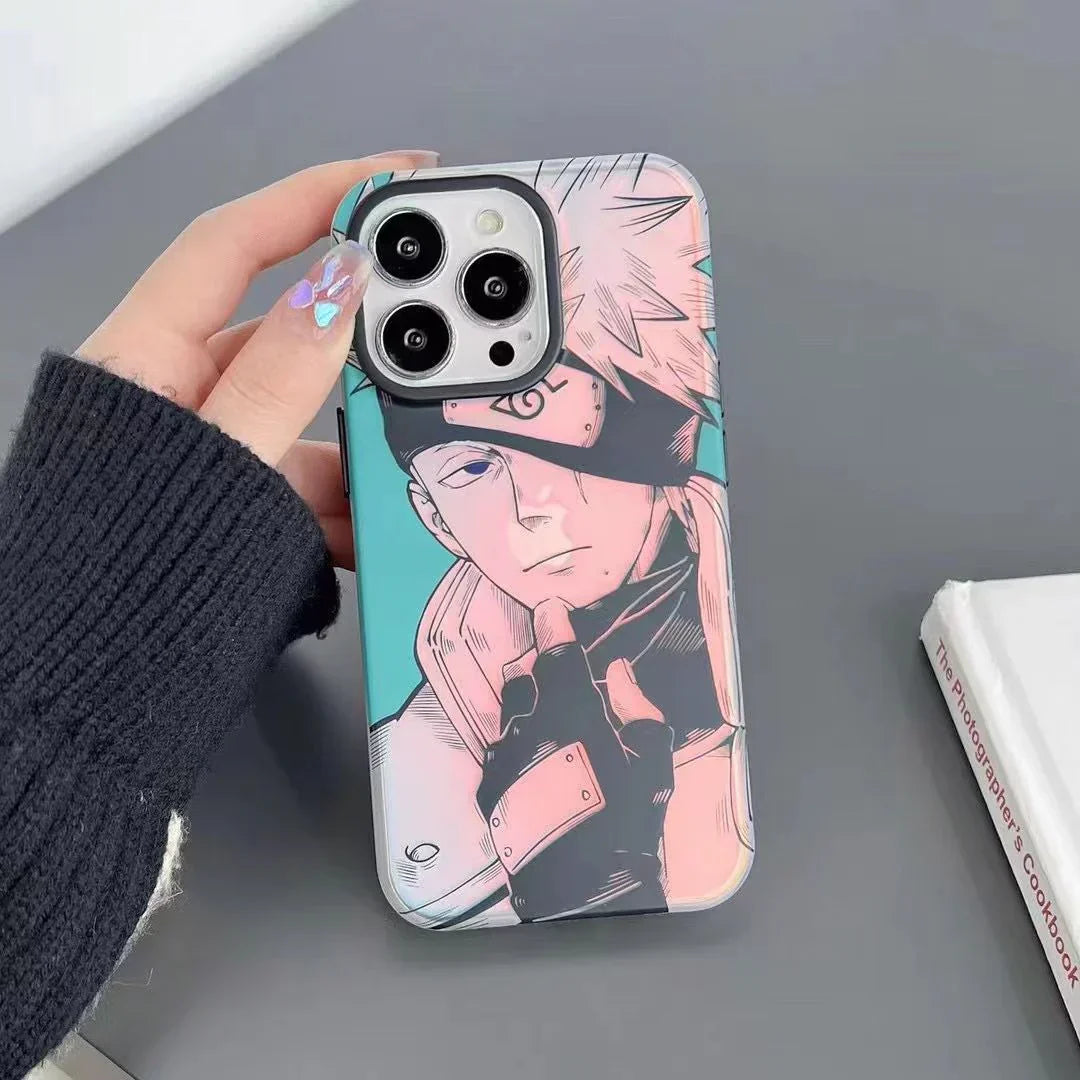Naruto Anime Phone Case, Manga Sketch Style Protective Case for iPhone, Naruto Uzumaki Kakashi Pain Printed Soft TPU Phone Cover, Shockproof Slim Anime Phone Shell, Naruto Anime Fan Gift for iPhone