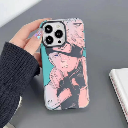 Naruto Anime Phone Case, Manga Sketch Style Protective Case for iPhone, Naruto Uzumaki Kakashi Pain Printed Soft TPU Phone Cover, Shockproof Slim Anime Phone Shell, Naruto Anime Fan Gift for iPhone