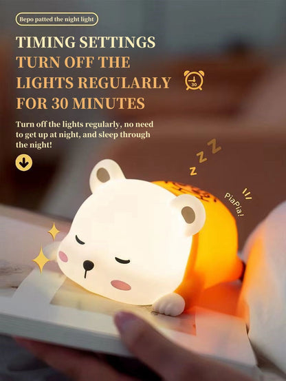 One Piece Bepo Silicone Night Light, Cute Touch Control LED Bedside Lamp, Soft Warm Light Anime Character Night Lamp, Rechargeable Bedroom Decor Light, Collectible Gift for One Piece Fans