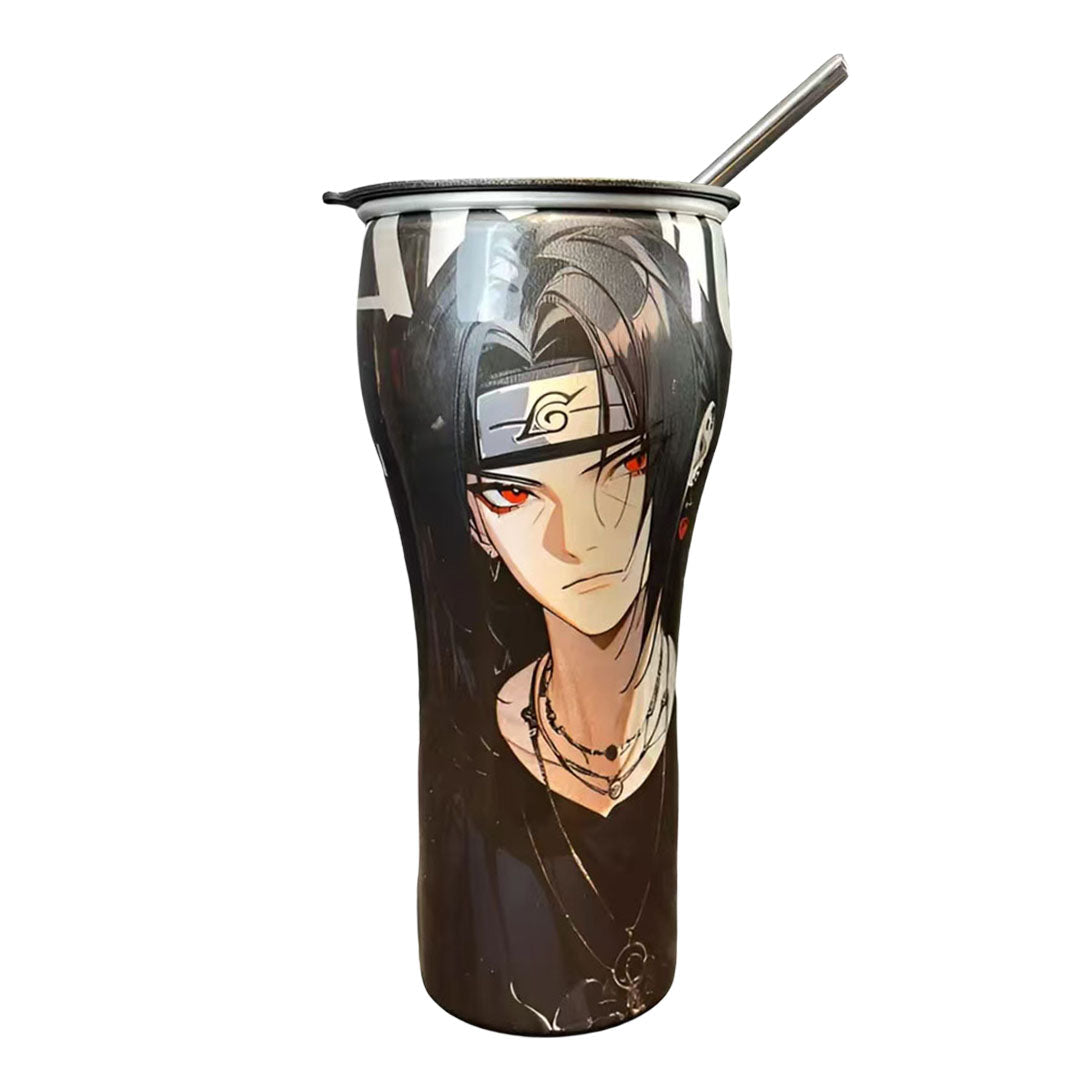 Naruto Anime 30oz Tumbler with Lid and Straw, Stainless Steel Insulated Travel Cup, Naruto Sasuke Kakashi Itachi Character Printed Coffee Mug, Naruto Merch Water Bottle Gift for Anime Fans