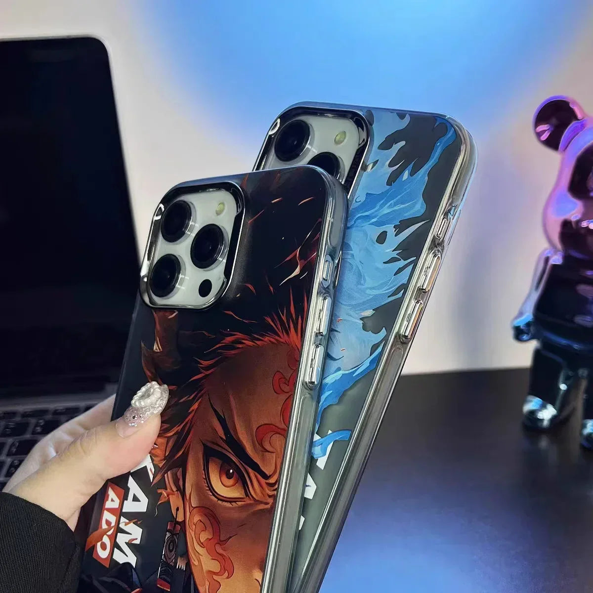 Demon Slayer Tanjiro Phone Case, HD Printed Shockproof Soft Bumper Protective Anime Phone Cover, Cool Kamado Tanjiro Anime Case for iPhone, Anime Fan Gift