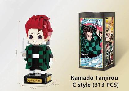Demon Slayer Micro Building Blocks Set, Anime Character Mini Brick Figure, Tanjiro Nezuko Zenitsu Inosuke Rengoku Giyuu DIY Assembly Model, Collectible Anime Statue Toy, Gift for Anime Fans