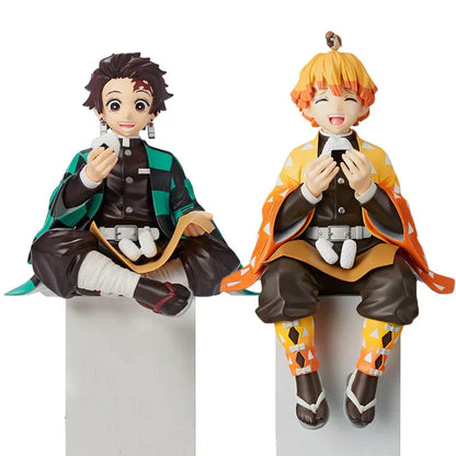 Demon Slayer Noodle Stopper Sitting Figure, Anime PVC Statue Figurine, Tanjiro Nezuko Zenitsu Inosuke Giyuu Shinobu Mitsuri Hashira Collectible Model, Desktop Ornament Anime Fan Gift