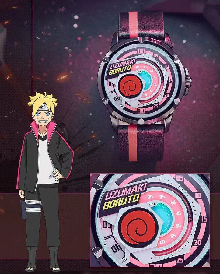 Boruto Naruto Next Generations Anime Wrist Watch, Uzumaki Boruto Sasuke Sarada Sharingan Analog Quartz Watch, Silicone Strap Anime Cosplay Watch, Collectible Gift for Naruto Anime Fans