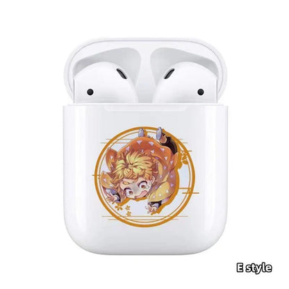 Demon Slayer Wireless Bluetooth Earbuds, Tanjiro Nezuko Zenitsu Giyuu Anime Print TWS Earphones, Touch Control Stereo Sound Headset, Portable Earbuds Case, Anime Fan Gift