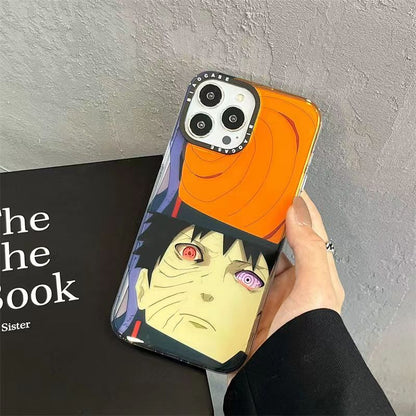 Naruto Anime Phone Case for iPhone, Obito Uchiha Manga Character Print Shockproof Protective Case, Cool Naruto Graphic Phone Cover, Naruto Anime Merch Gift for Anime Fans