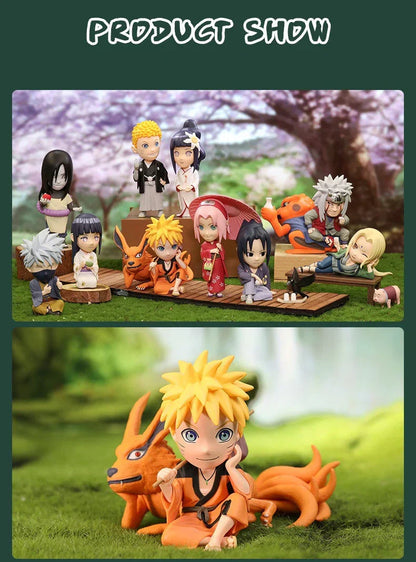 Naruto Anime Q Version Blind Box Figure, Uzumaki Naruto Sasuke Hinata Sakura Kakashi Jiraiya Collectible Figurine, Cute Chibi Character Statue, Desktop Decoration Gift for Naruto Fans