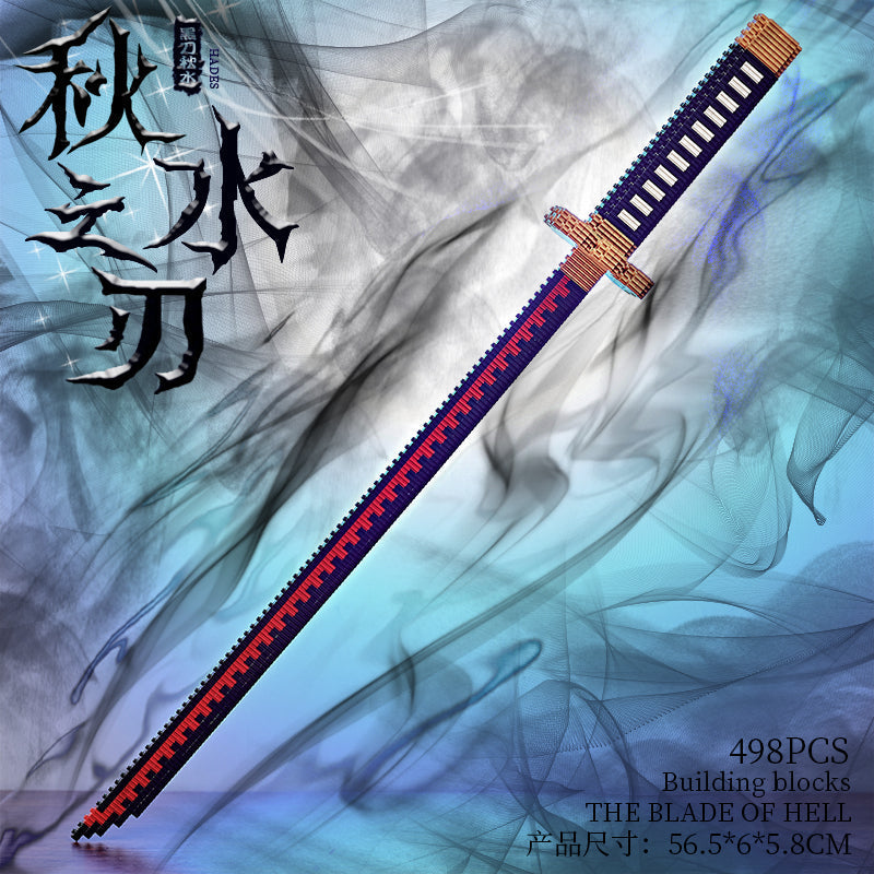 Demon Slayer Building Blocks Nichirin Sword, Anime Katana Model Bricks Kit with Scabbard & Display Stand, Tanjiro Zenitsu Rengoku Giyuu Sword Construction Toy, Collectible Anime Gift for Adults Teens