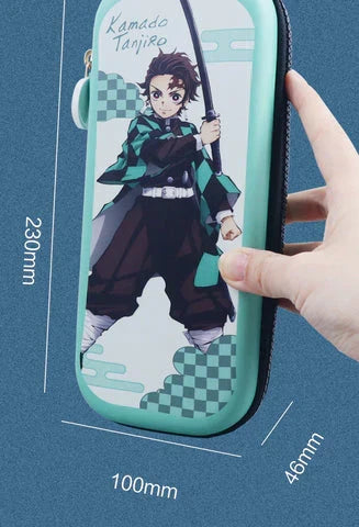 Demon Slayer Kimetsu no Yaiba Pencil Case, Hard Shell EVA Anime Pencil Box, Large Capacity Stationery Storage Bag, Tanjiro Nezuko Zenitsu Inosuke Pen Pouch, School Supplies for Students, Anime Merch Gift