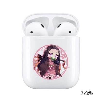 Demon Slayer Wireless Bluetooth Earbuds, Tanjiro Nezuko Zenitsu Giyuu Anime Print TWS Earphones, Touch Control Stereo Sound Headset, Portable Earbuds Case, Anime Fan Gift