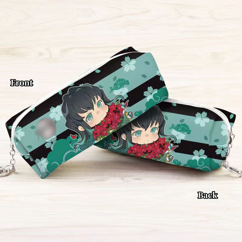 Demon Slayer Anime Pencil Case, Multi Styles Tanjiro Nezuko Zenitsu Rengoku Printed Pen Bag, Large Capacity Zipper Stationery Pouch, Demon Slayer Merch Makeup Bag Gift for Students Anime Fans