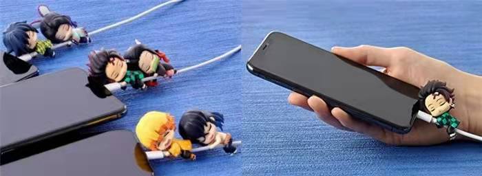 Demon Slayer Anime Cable Bite Protector, Cute Kimetsu no Yaiba Cable Saver, Cartoon Character Charger Cord Protector, Anti-break Cable Sleeve, Demon Slayer Collectible Cable Accessories, Gift for Anime Fans