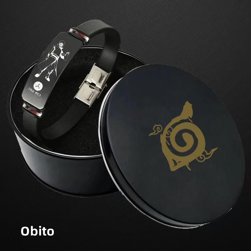 Naruto Anime Wristband Bracelet, Konoha Village Symbol PU Leather Adjustable Bracelet, Cosplay Accessory, Anime Jewelry Gift for Men Women Fans