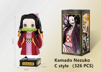 Demon Slayer Micro Building Blocks Set, Anime Character Mini Brick Figure, Tanjiro Nezuko Zenitsu Inosuke Rengoku Giyuu DIY Assembly Model, Collectible Anime Statue Toy, Gift for Anime Fans