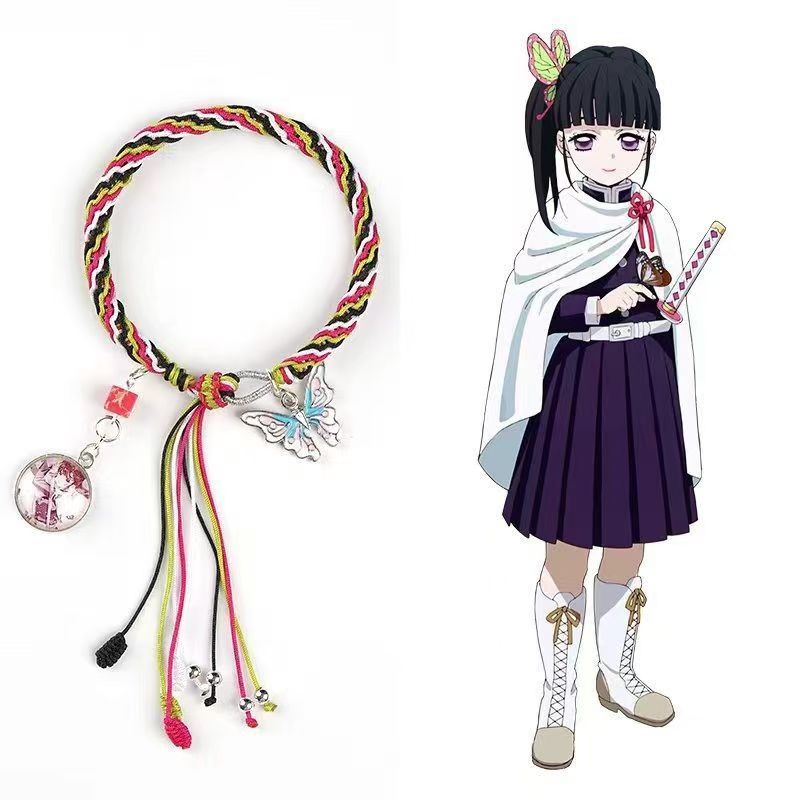 Demon Slayer Anime Braided Rope Bracelet, Kimetsu No Yaiba Character Themed Handmade Wristband, Tanjiro Nezuko Zenitsu Rengoku Cosplay Tassel Bracelets, Anime Jewelry Gift for Demon Slayer Fans