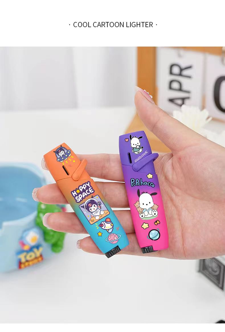 One Piece Slam Dunk Joker Harley Quinn Green Flame Torch Lighter, Windproof Jet Flame Pocket Lighter, Anime Fan Collectible Gift