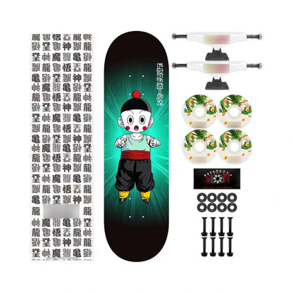 Dragon Ball Z Anime Skateboard Deck, Multiple Classic Characters Goku Vegeta Frieza Buu Printed Complete Skateboard, Dragon Ball Anime Street Skateboard, Anime Fan Collectible Gift