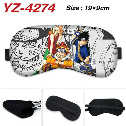 Naruto Anime Sleep Eye Mask, Uchiha Sasuke Itachi Madara Sakura Printed Blindfold, Soft Comfort Light Blocking Eye Cover for Travel Nap, Multiple Styles, Anime Fan Gift
