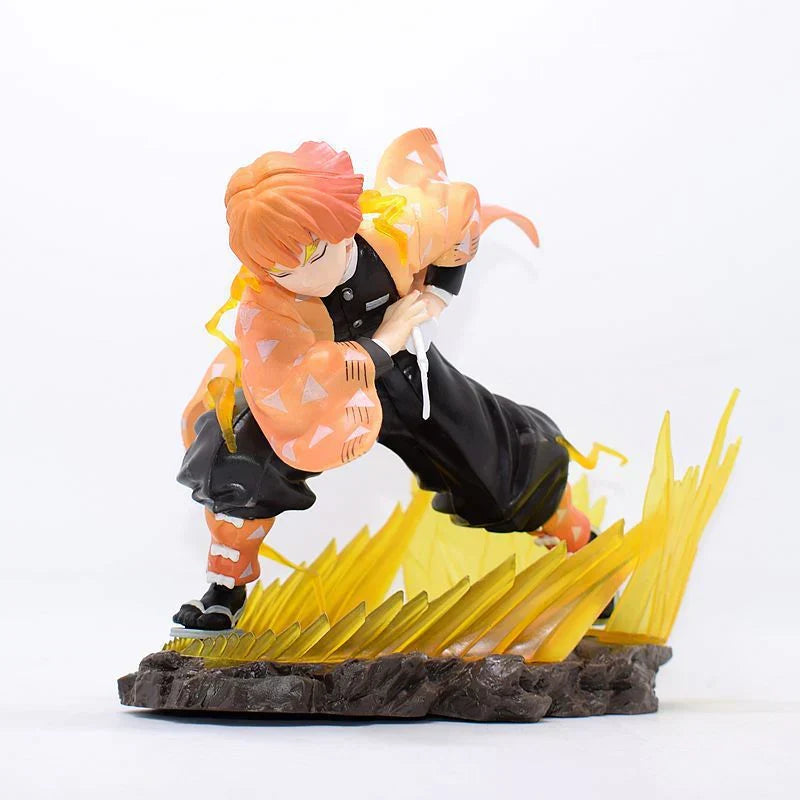 Demon Slayer Kimetsu no Yaiba GK Anime Figure, Tanjiro Rengoku Nezuko Giyu Character Statue with Special Effects Base, PVC Collectible Model Figurine, Anime Desk Decoration Gift for Demon Slayer Fans