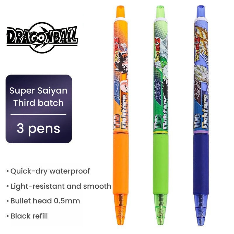 Dragon Ball Z Anime Retractable Ballpoint Pens, Goku Vegeta Gohan Trunks Character Printed Gel Ink Pens, Anime Themed School Office Writing Stationery, Collectible Gift for Dragon Ball Fans