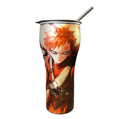 Naruto Anime 30oz Tumbler with Lid and Straw, Stainless Steel Insulated Travel Cup, Naruto Sasuke Kakashi Itachi Character Printed Coffee Mug, Naruto Merch Water Bottle Gift for Anime Fans