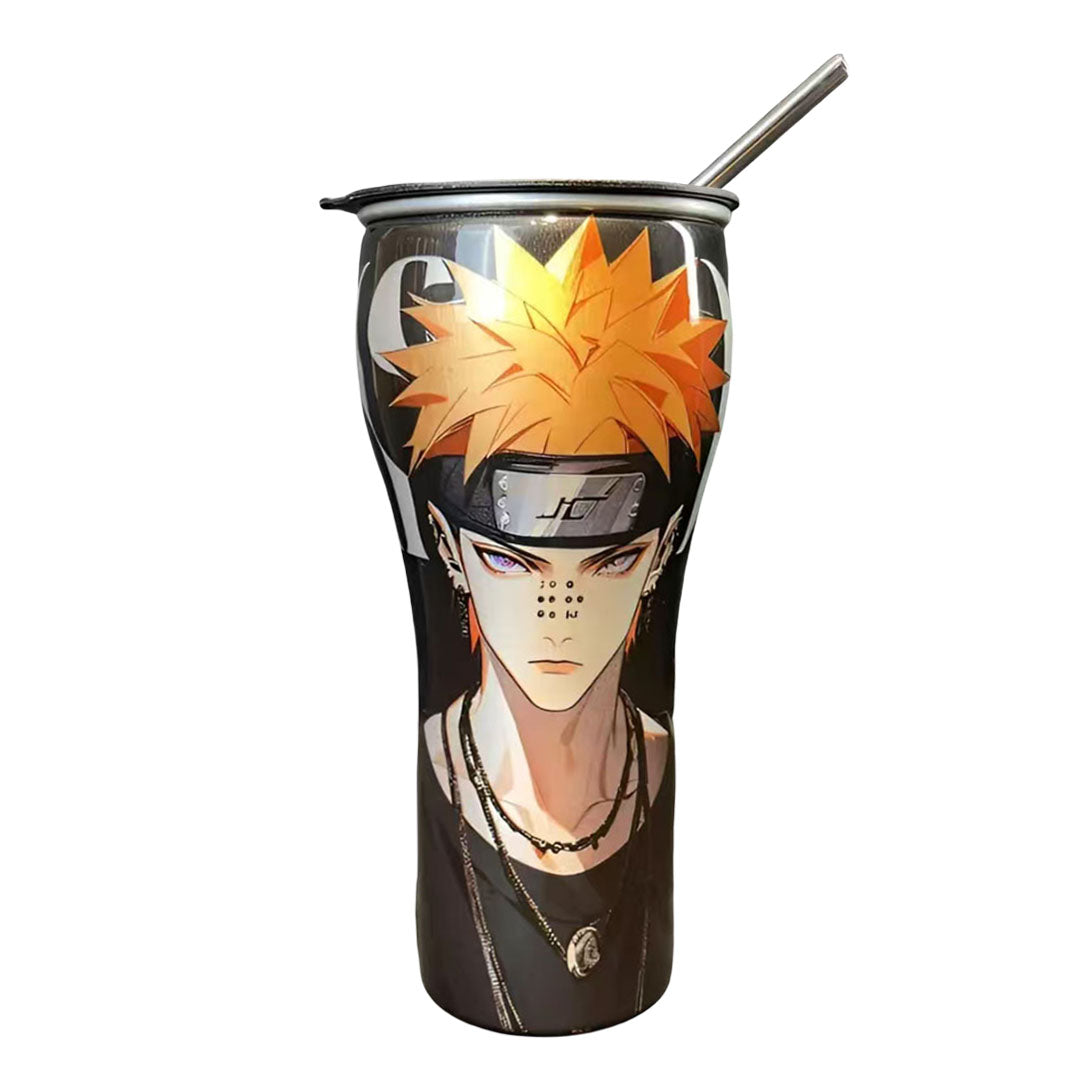 Naruto Anime 30oz Tumbler with Lid and Straw, Stainless Steel Insulated Travel Cup, Naruto Sasuke Kakashi Itachi Character Printed Coffee Mug, Naruto Merch Water Bottle Gift for Anime Fans