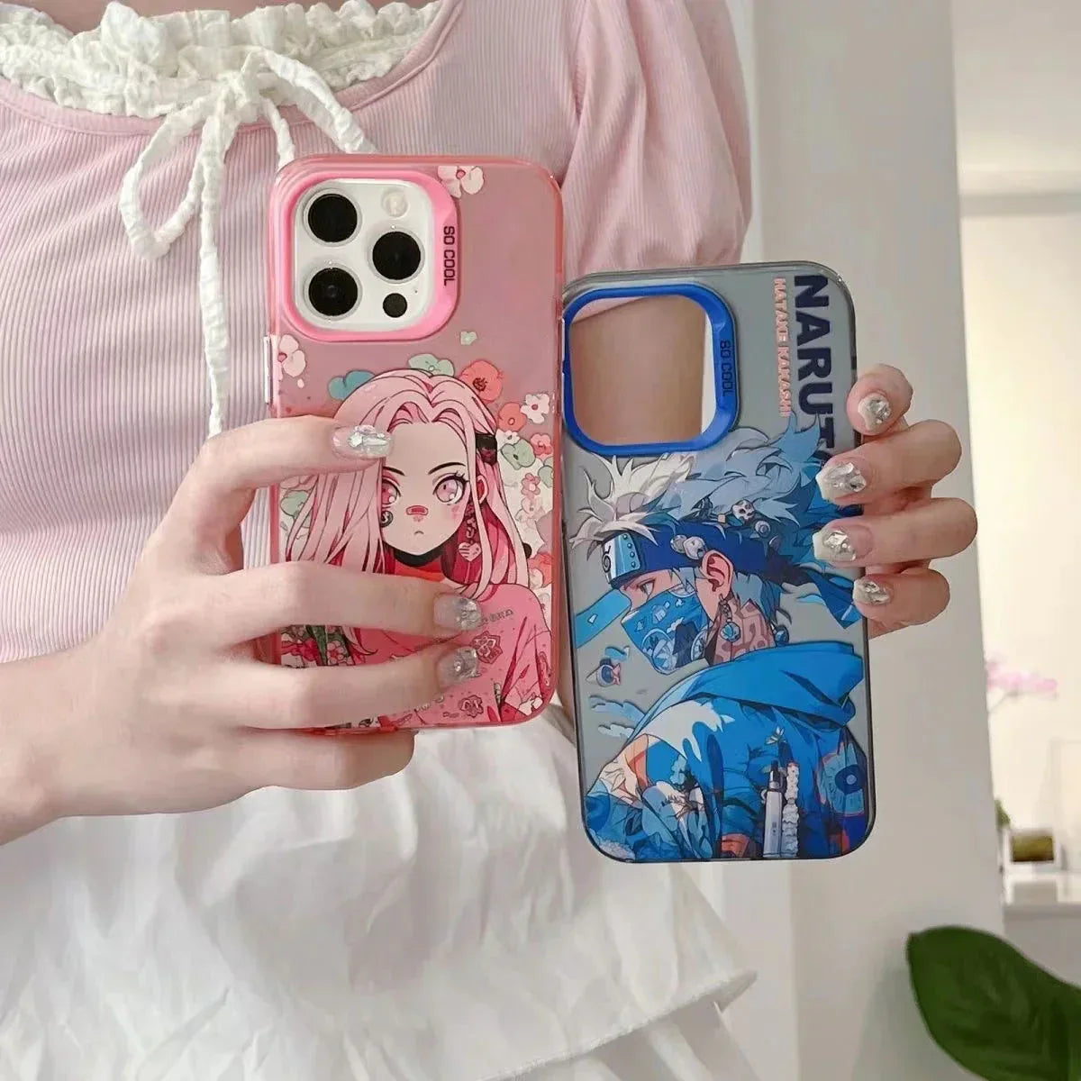 Naruto Anime Phone Case, Colorful Sakura Naruto Character Print Shockproof Protective Phone Cover, Cute Anime Cartoon Case for iPhone, Slim Anti-Scratch Bumper Case Anime Fans Gift