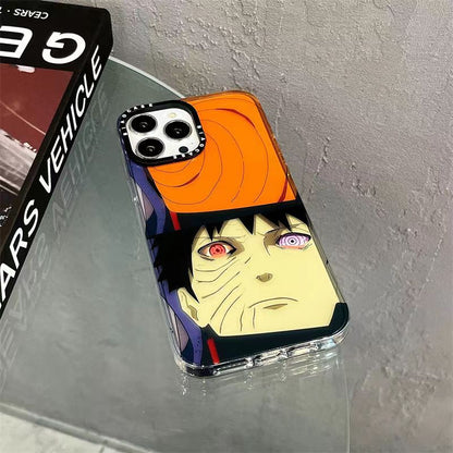 Naruto Anime Phone Case for iPhone, Obito Uchiha Manga Character Print Shockproof Protective Case, Cool Naruto Graphic Phone Cover, Naruto Anime Merch Gift for Anime Fans