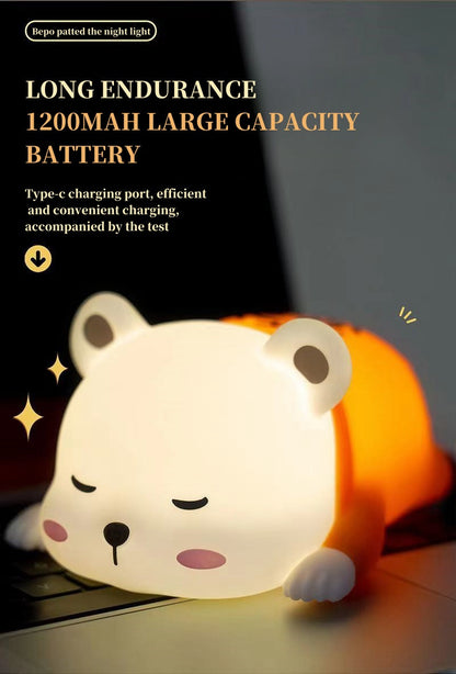 One Piece Bepo Silicone Night Light, Cute Touch Control LED Bedside Lamp, Soft Warm Light Anime Character Night Lamp, Rechargeable Bedroom Decor Light, Collectible Gift for One Piece Fans