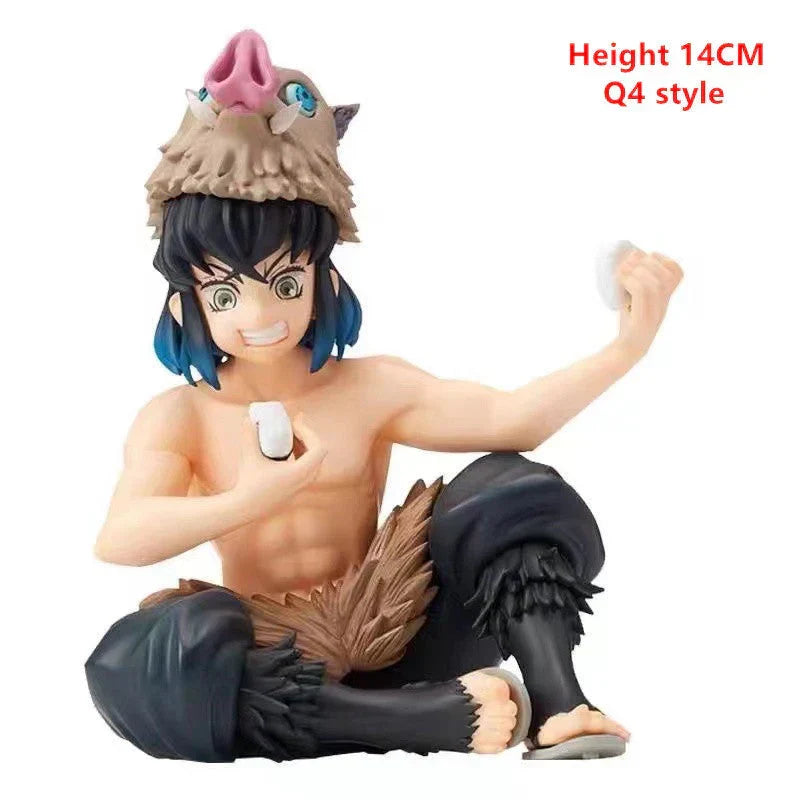 Demon Slayer Inosuke Hashibira Figure, Boar Head Inosuke Resin GK Statue, Anime Hashibira Inosuke with Giant Wild Boar Diorama Figurine, Collectible Desktop Ornament Model Gift for Demon Slayer Fans