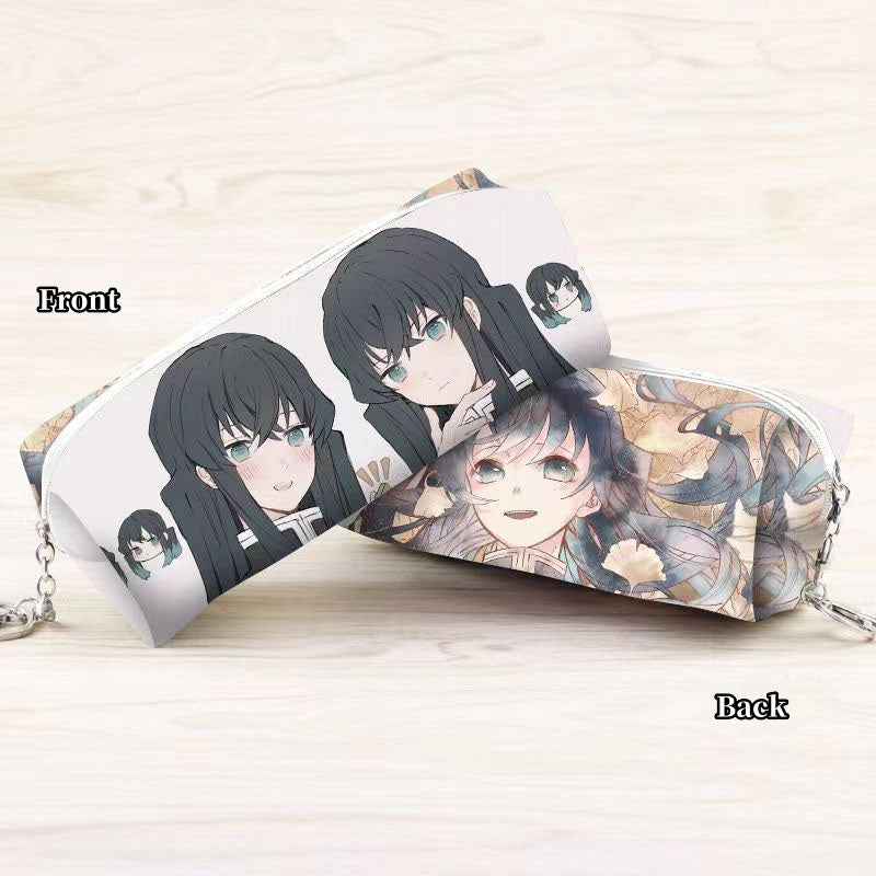 Demon Slayer Anime Pencil Case, Multi Styles Tanjiro Nezuko Zenitsu Rengoku Printed Pen Bag, Large Capacity Zipper Stationery Pouch, Demon Slayer Merch Makeup Bag Gift for Students Anime Fans