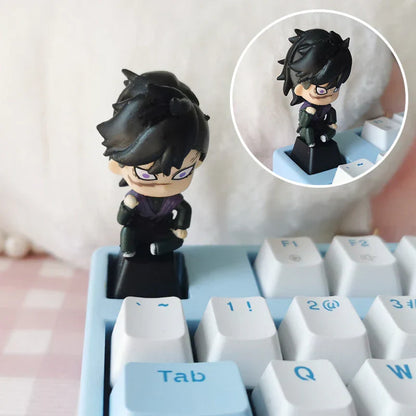 Demon Slayer Anime Keycap Set, 3D Handmade Resin Artisan Keycaps, Tanjiro Nezuko Zenitsu Inosuke Custom ESC Key Cap, Cherry MX Switch Decorative Keycap for Mechanical Keyboard