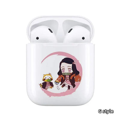 Demon Slayer Wireless Bluetooth Earbuds, Tanjiro Nezuko Zenitsu Giyuu Anime Print TWS Earphones, Touch Control Stereo Sound Headset, Portable Earbuds Case, Anime Fan Gift