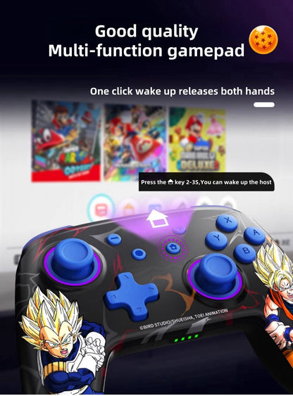 Dragon Ball Super Goku Vegeta Wireless Game Controller, Anime RGB Bluetooth Gamepad with NFC, Programmable Turbo Function Gaming Controller, Dragon Ball Merch Game Controller Gift for Anime & Game Fans