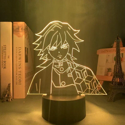 Demon Slayer 3D Illusion LED Night Light, Kimetsu No Yaiba Anime Character Table Lamp, Touch Control 7 Color Changing Acrylic Night Lamp, Bedroom Desktop Decor Birthday Gift for Demon Slayer Fans