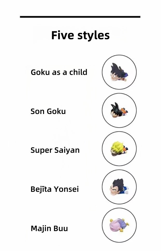 Dragon Ball Anime Cable Bite Charger Cable Protector, Goku Super Saiyan Vegeta Majin Buu Cable Saver, Anime Figure Data Cable Sleeve, Cute Cable Bite Protector for iPhone Charging Cord, Dragon Ball Fans Collectible Gift