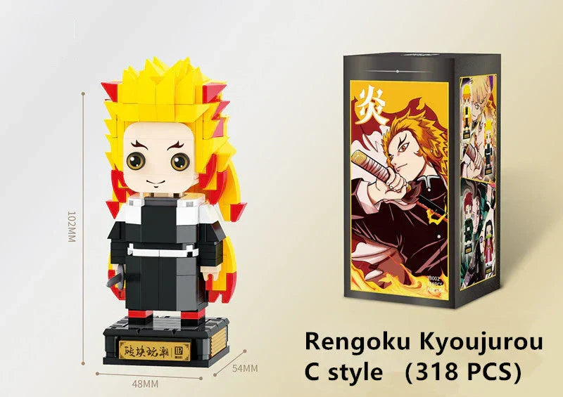 Demon Slayer Micro Building Blocks Set, Anime Character Mini Brick Figure, Tanjiro Nezuko Zenitsu Inosuke Rengoku Giyuu DIY Assembly Model, Collectible Anime Statue Toy, Gift for Anime Fans
