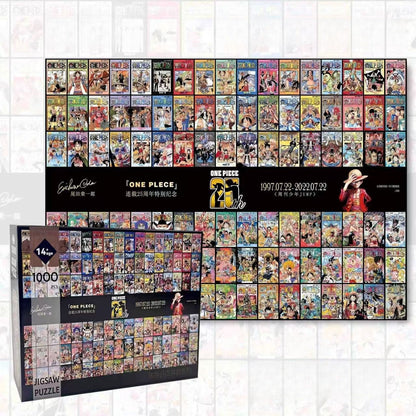 One Piece Anime Jigsaw Puzzle 1000 Pieces, Luffy Zoro Straw Hat Crew Collectible Puzzle, Adult Difficult Decompression Puzzle Game, HD Cartoon Pattern Puzzle, Gift for One Piece Anime Fans